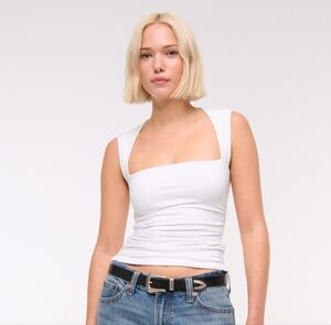 Abercrombie & Fitch White Crop Top